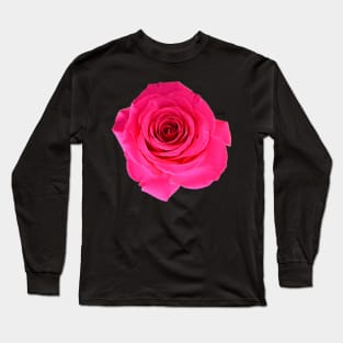 Red Rose on black Long Sleeve T-Shirt